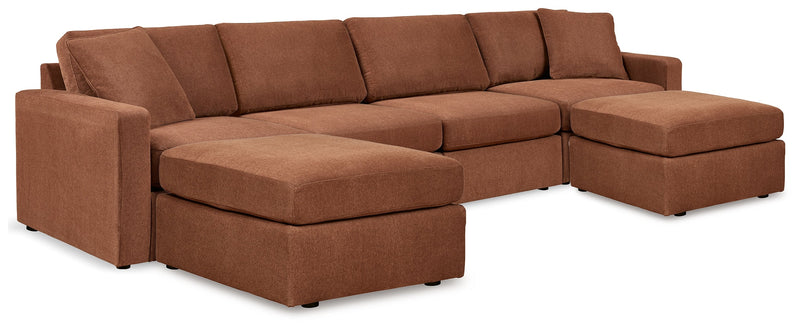 Modmax 4-Piece Sectional with 2 Ottomans in Spice from Ashley - Lara Furniture