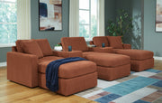 Modmax 5-Piece Sectional with Ottoman in Spice from Ashley - Lara Furniture