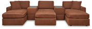 Modmax 5-Piece Sectional with Ottoman in Spice from Ashley - Lara Furniture