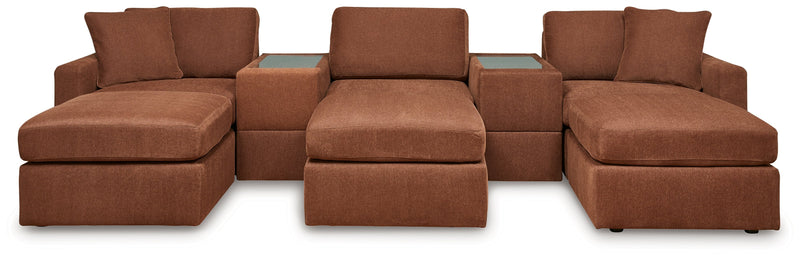 Modmax 5-Piece Sectional with Ottoman in Spice from Ashley - Lara Furniture