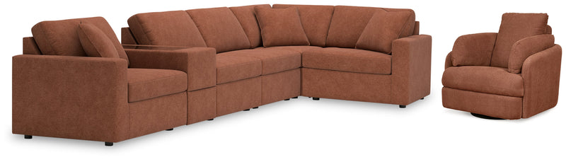 Modmax 6-Piece Sectional with Recliner in Spice from Ashley - Lara Furniture