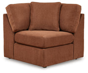 Modmax 6-Piece LAF Chaise Sectional with Ottoman and Storage Console in Spice from Ashley - Lara Furniture