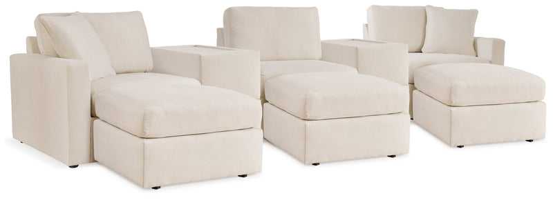 Modmax 5-Piece Sectional with Ottoman and 2 Consoles with Storage in Oyster from Ashley - Lara Furniture