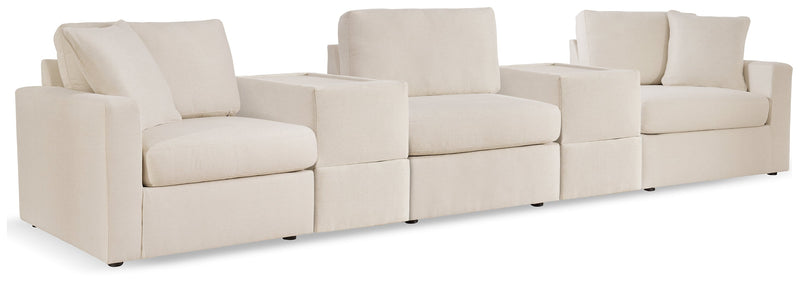 Modmax 5-Piece Sectional with Ottoman and 2 Consoles with Storage in Oyster from Ashley - Lara Furniture