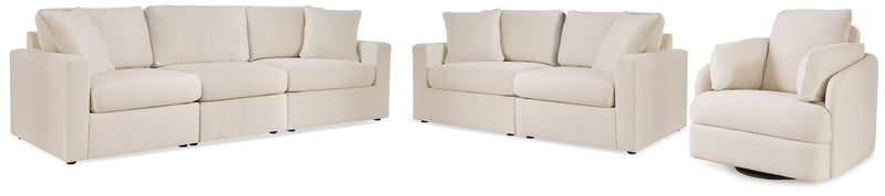Modmax Sofa, Loveseat and Recliner in Oyster from Ashley - Lara Furniture