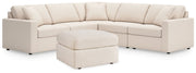 Modmax 5-Piece Sectional with Ottoman in Oyster from Ashley - Lara Furniture