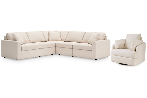 Modmax Oyster 5-Piece Sectional and Swivel Glider Recliner -   - Lara Furniture