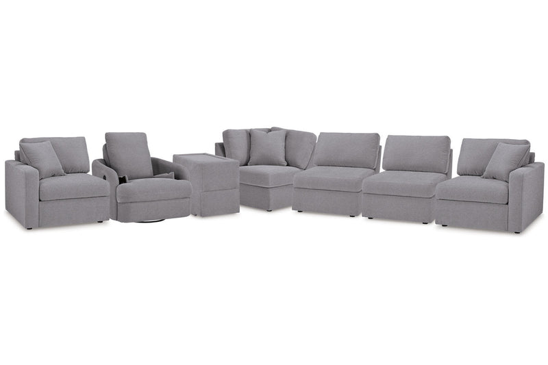Modmax Granite 6-Piece Sectional and Swivel Glider Recliner -   - Lara Furniture