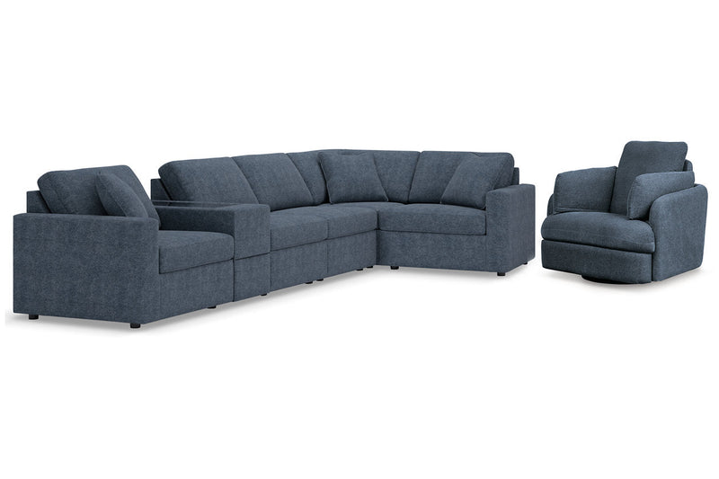Modmax Ink 6-Piece Sectional and Swivel Glider Recliner -   - Lara Furniture