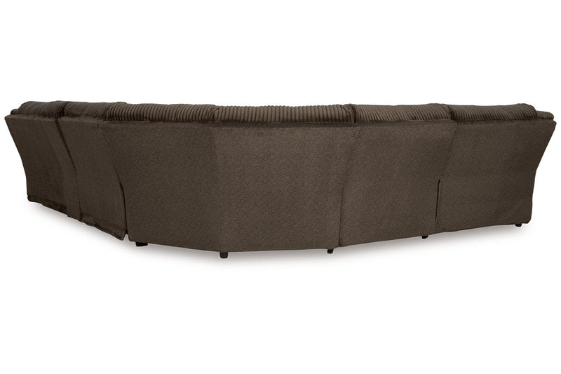 Top Tier Chocolate 6-Piece Reclining Sectional with Chaise -  Ashley - Lara Furniture