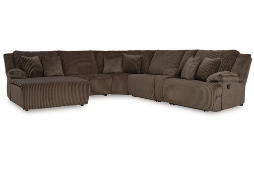 Top Tier Chocolate 6-Piece Reclining Sectional with Chaise -  Ashley - Lara Furniture