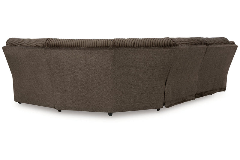 Top Tier Chocolate 5-Piece Reclining Sectional -  Ashley - Lara Furniture