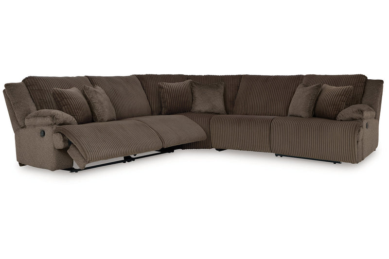Top Tier Chocolate 5-Piece Reclining Sectional -  Ashley - Lara Furniture