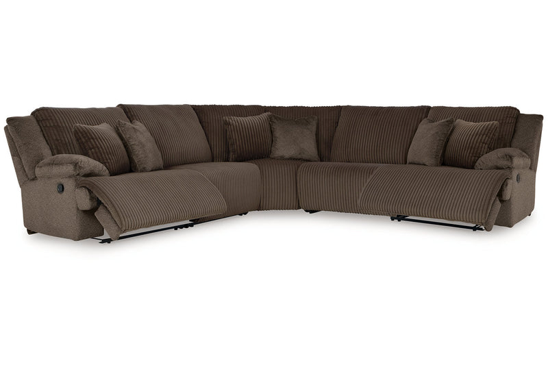 Top Tier Chocolate 5-Piece Reclining Sectional -  Ashley - Lara Furniture
