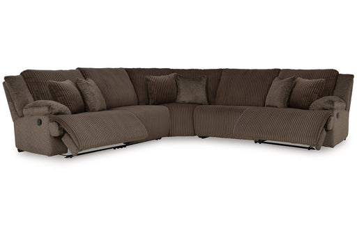 Top Tier Chocolate 5-Piece Reclining Sectional -  Ashley - Lara Furniture