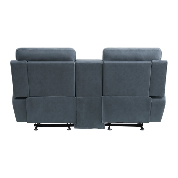 9301BUE-2 Double Glider Reclining Love Seat with Center Console - 9301BUE-2