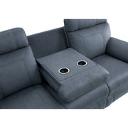 9301BUE-3 Double Reclining Sofa with Center Drop-Down Cup Holders - 9301BUE-3