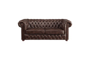 Tiverton Brown Faux Leather Living Room Set - Lara FurnitureLiving Room Set