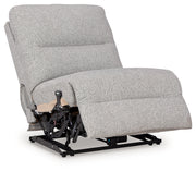 Acklen Place Pewter 6-Piece Power Reclining Sectional and Power Recliner from Ashley - Lara Furniture