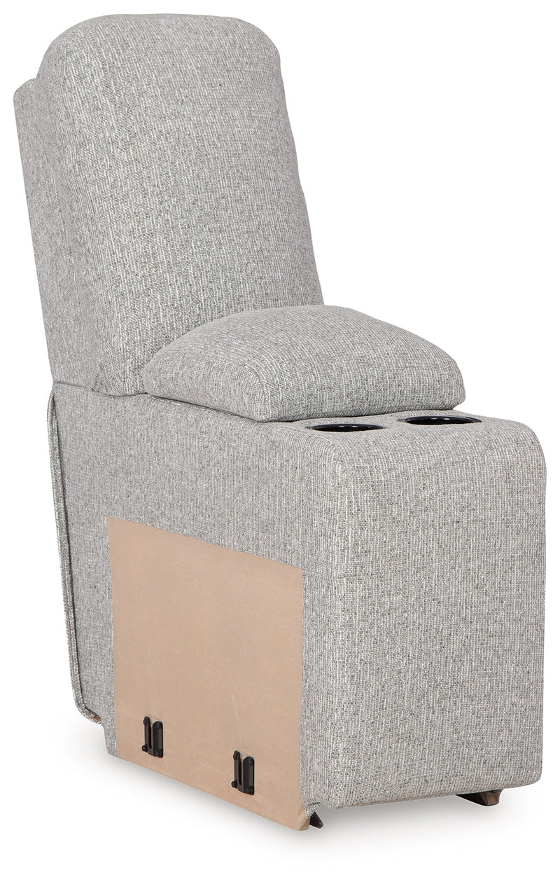 Acklen Place Pewter 6-Piece Power Reclining Sectional and Power Recliner from Ashley - Lara Furniture