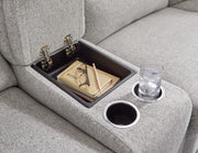 Acklen Place Pewter 6-Piece Power Reclining Sectional and Power Recliner from Ashley - Lara Furniture