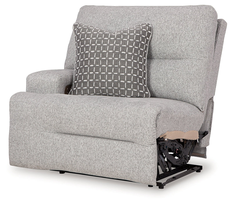 Acklen Place Pewter 6-Piece Power Reclining Sectional and Power Recliner from Ashley - Lara Furniture