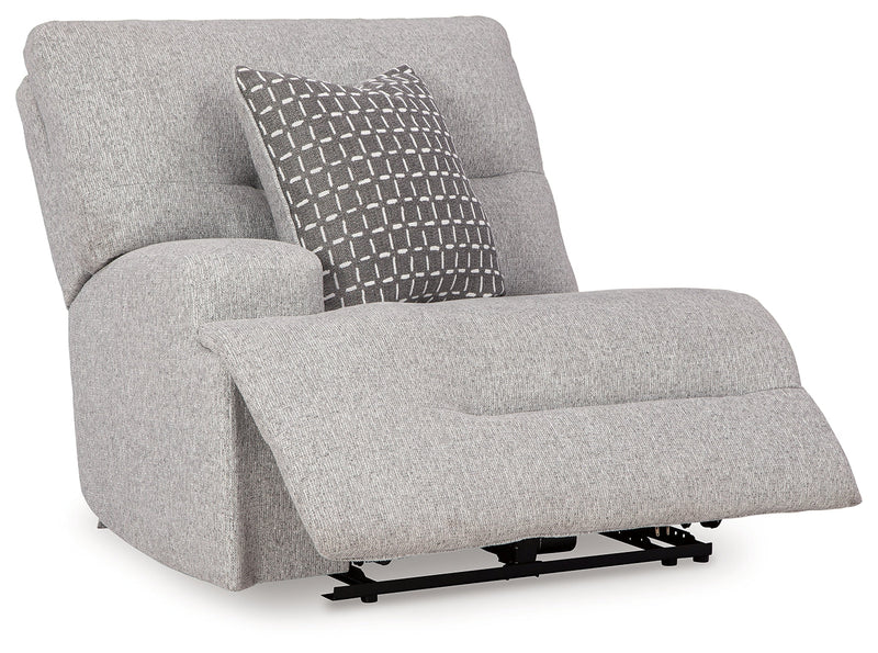 Acklen Place Pewter 6-Piece Power Reclining Sectional and Power Recliner from Ashley - Lara Furniture