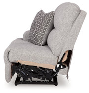 Acklen Place Pewter 6-Piece Power Reclining Sectional and Power Recliner from Ashley - Lara Furniture