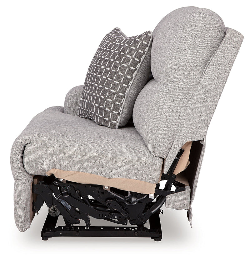 Acklen Place Pewter 6-Piece Power Reclining Sectional and Power Recliner from Ashley - Lara Furniture
