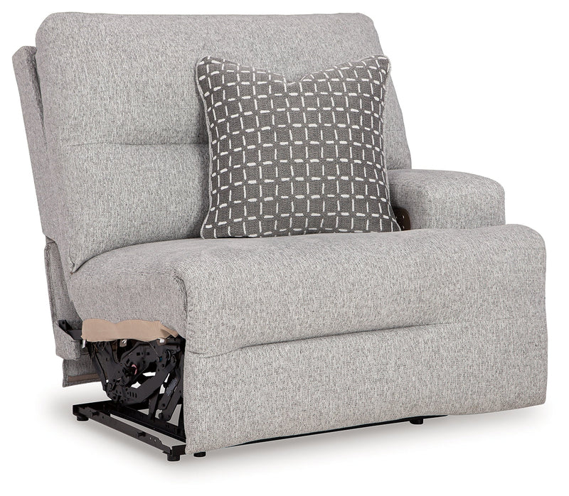 Acklen Place Pewter 6-Piece Power Reclining Sectional and Power Recliner from Ashley - Lara Furniture