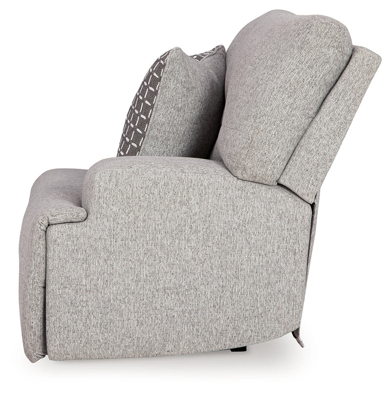 Acklen Place Pewter 6-Piece Power Reclining Sectional and Power Recliner from Ashley - Lara Furniture