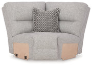 Acklen Place Pewter 6-Piece Power Reclining Sectional and Power Recliner from Ashley - Lara Furniture