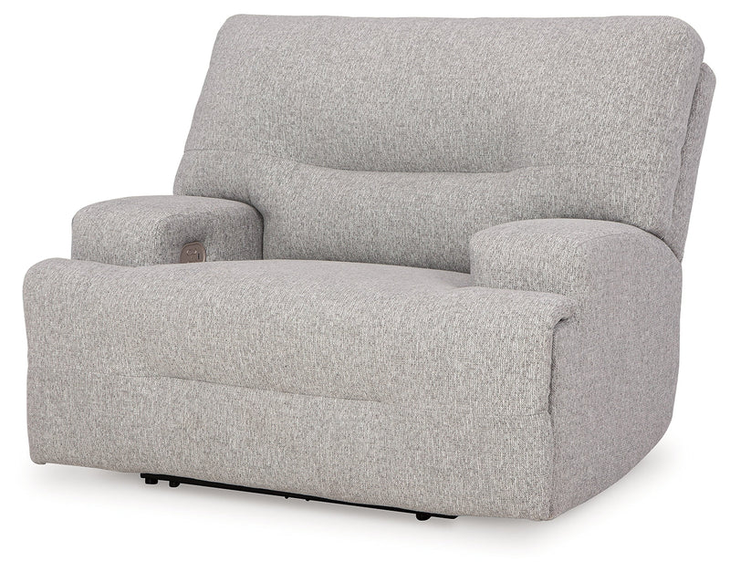 Acklen Place Pewter 6-Piece Power Reclining Sectional and Power Recliner from Ashley - Lara Furniture