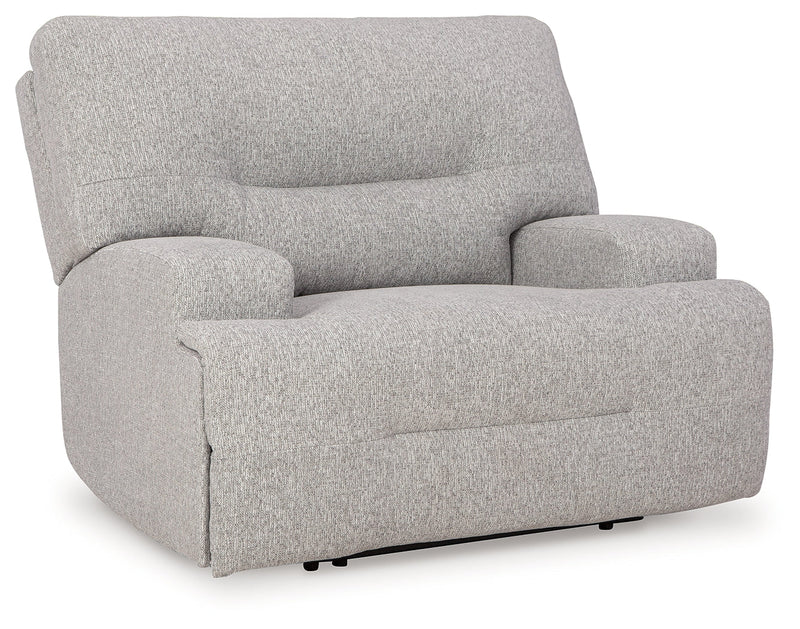 Acklen Place Pewter 6-Piece Power Reclining Sectional and Power Recliner from Ashley - Lara Furniture