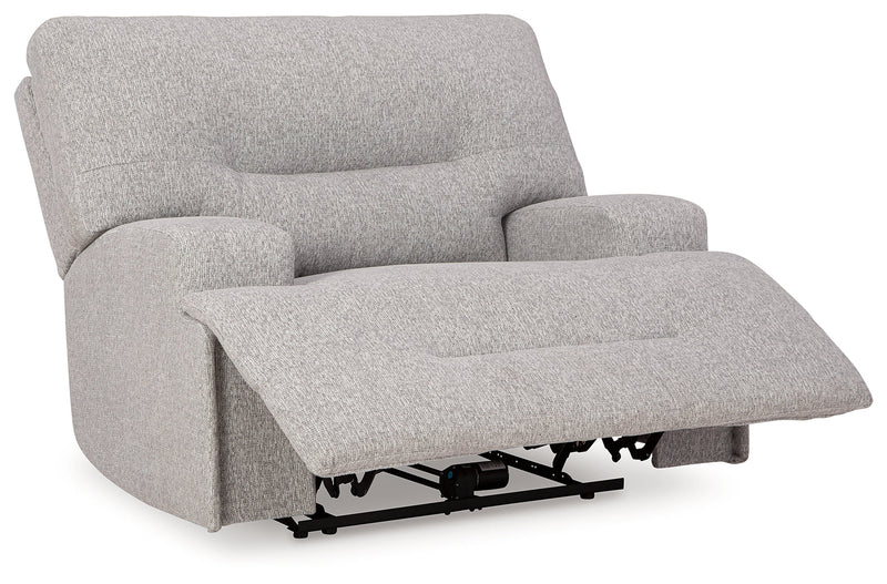 Acklen Place Pewter 6-Piece Power Reclining Sectional and Power Recliner from Ashley - Lara Furniture