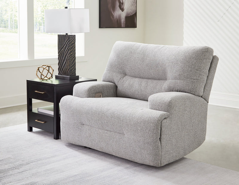 Acklen Place Pewter 6-Piece Power Reclining Sectional and Power Recliner from Ashley - Lara Furniture