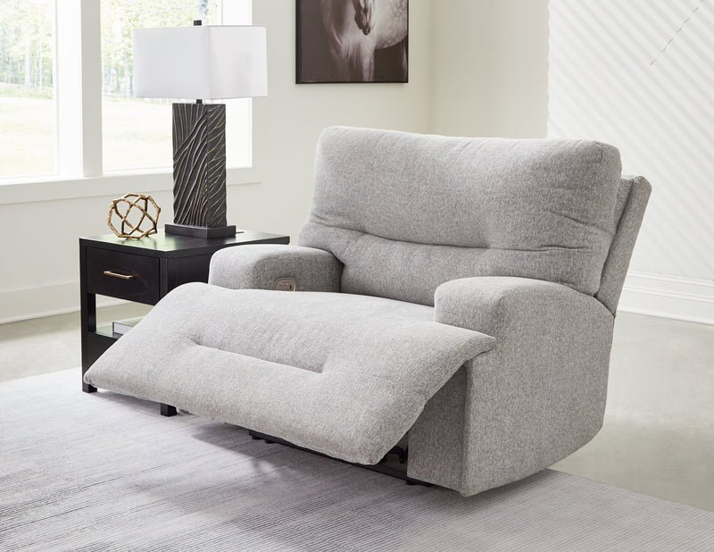 Acklen Place Pewter 6-Piece Power Reclining Sectional and Power Recliner from Ashley - Lara Furniture