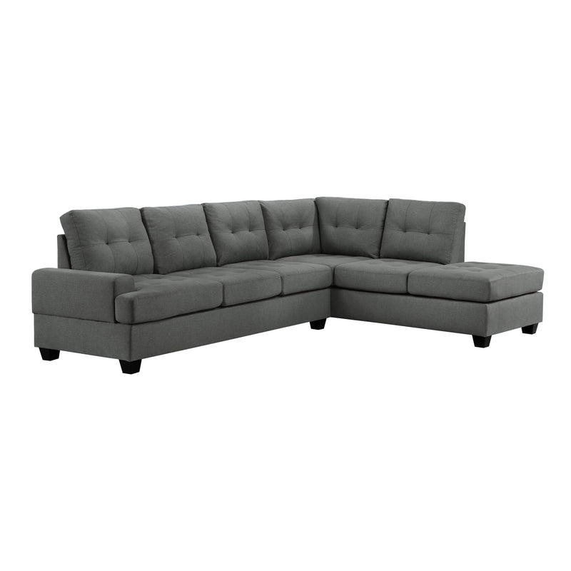 Dunstan Dark Gray Reversible Sectional - Lara FurnitureSectional