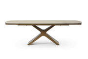 9368 Table Taupe With 1239 Swivel Beige Chairs Set - Lara Furniture