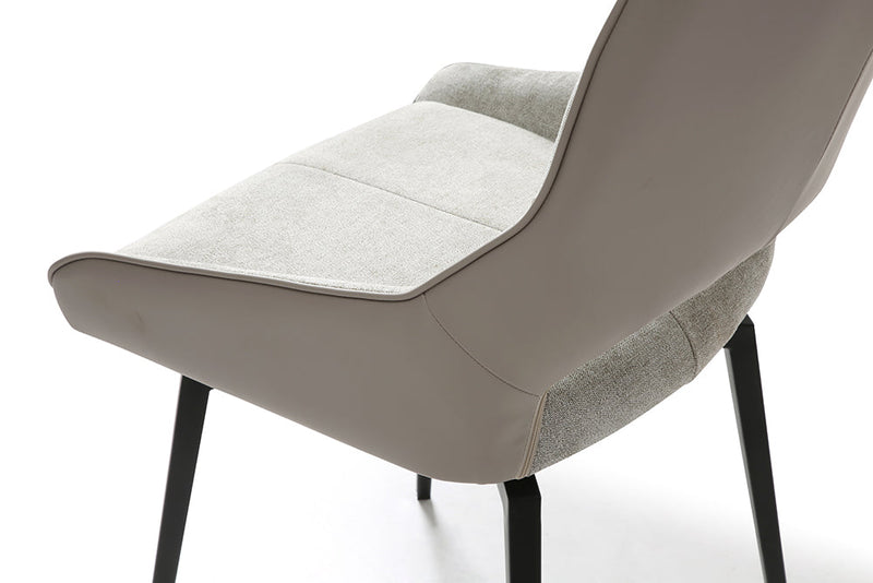 9368 Table Taupe with 1239 swivel beige chairs SET - p12874