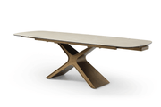 9368 Table Taupe with 1239 swivel beige chairs SET - p12874