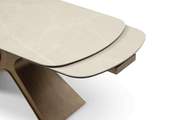 9368 Table Taupe with 1239 swivel beige chairs SET - p12874