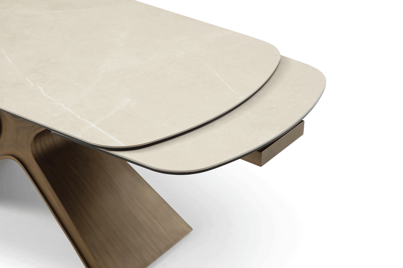 9368 Table Taupe with 1239 swivel beige chairs SET - p12874