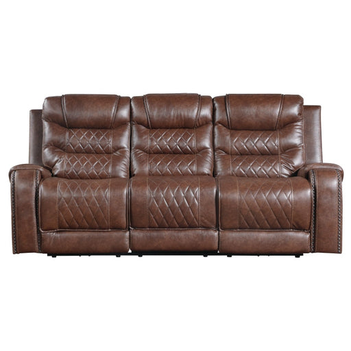9405BR-3PW Power Double Reclining Sofa with Center Drop-Down Cup Holders, Receptacles and USB Ports - 9405BR-3PW
