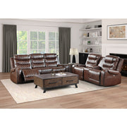 9405BR-3PW Power Double Reclining Sofa with Center Drop-Down Cup Holders, Receptacles and USB Ports - 9405BR-3PW