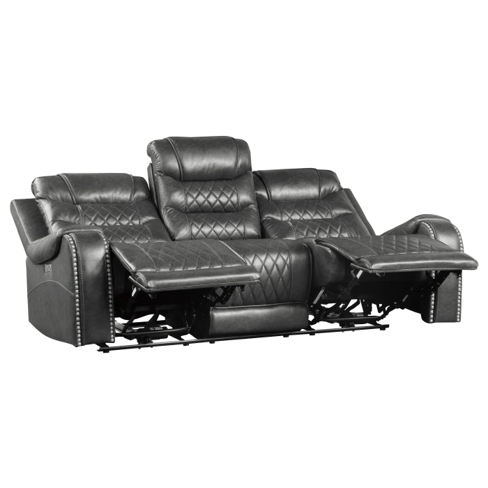 9405GY*2PW 2pc Set: Sofa, Love (Power) - 9405GY*2PW