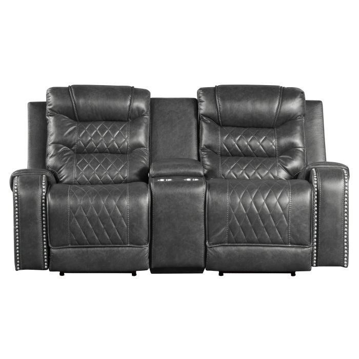 9405GY*2PW 2pc Set: Sofa, Love (Power) - 9405GY*2PW