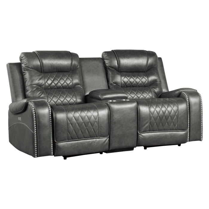 9405GY*2PW 2pc Set: Sofa, Love (Power) - 9405GY*2PW