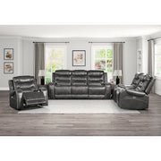 9405GY-3PW Power Double Reclining Sofa with Center Drop-Down Cup Holders, Receptacles and USB Ports - 9405GY-3PW