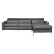 Ashland Dark Gray Leather RAF Sectional - Lara FurnitureSectional
